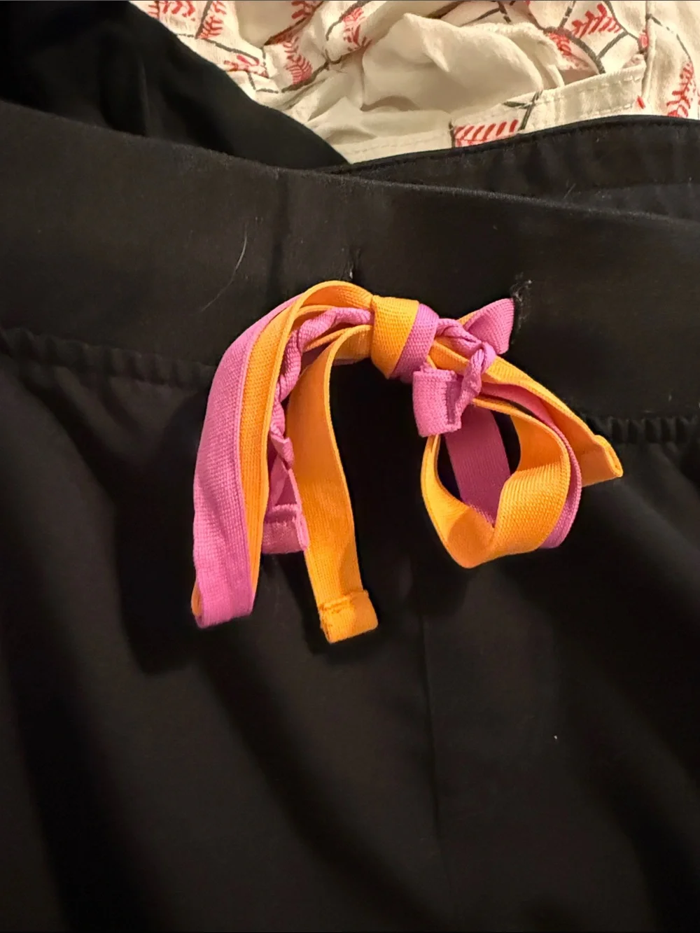 Figs Black Men's Joggers with Pink and Orange Drawstring